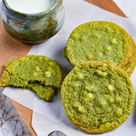 Matcha and White Chocolate Cookies