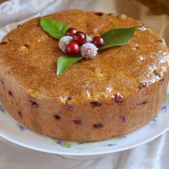 cranberry cake with orange glaze