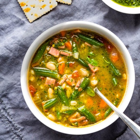 Ham Vegetable Barley Pistou Soup