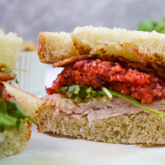 Turkey Arugula Cranberry Sandwiches