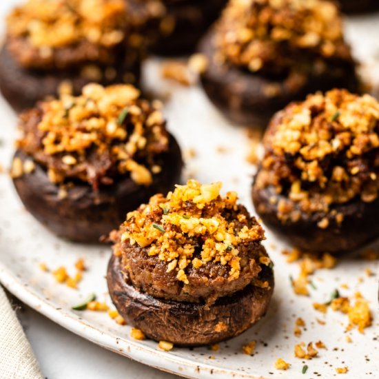 The BEST Vegan Stuffed Mushrooms