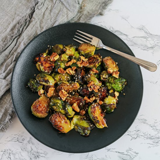 Honey Balsamic Roasted Brussels Sprouts