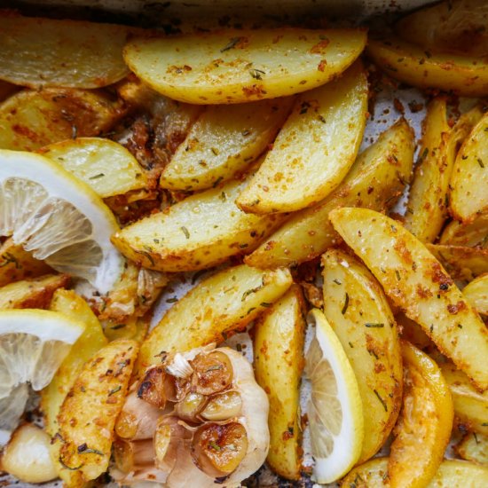 Lemon and Rosemary Potato Wedges