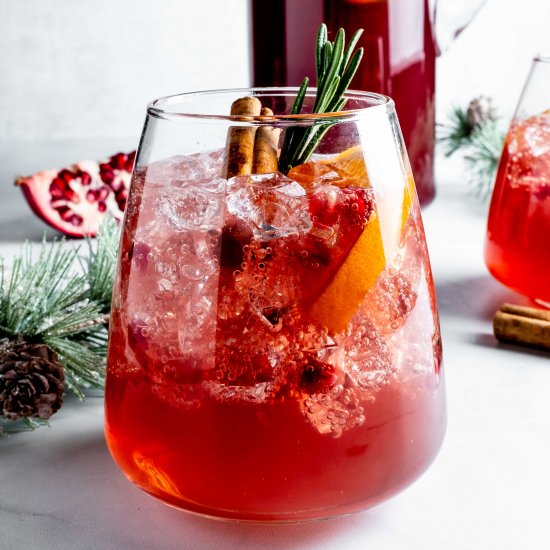 spiced pomegranate champagne punch