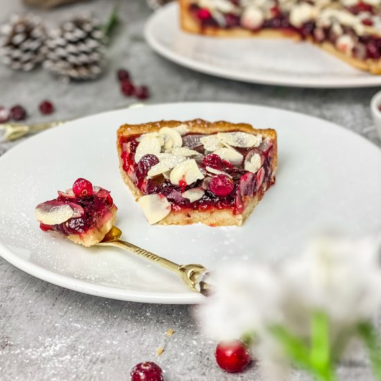 Almond Cranberry Tart Vegan, GF, DF