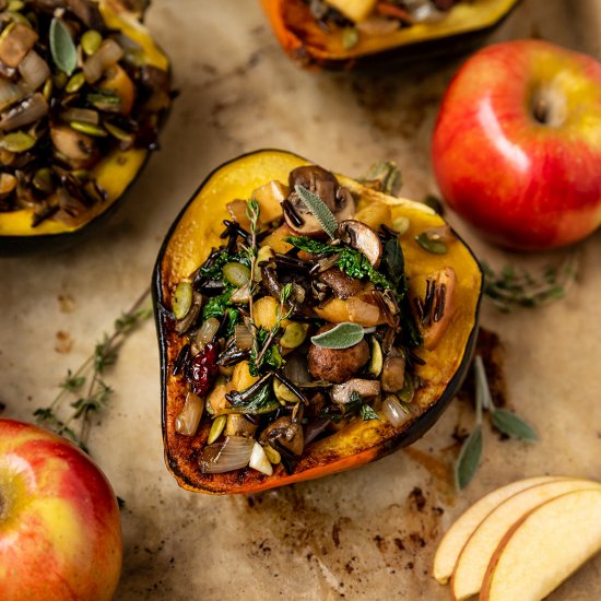 Vegan Stuffed Acorn Squash