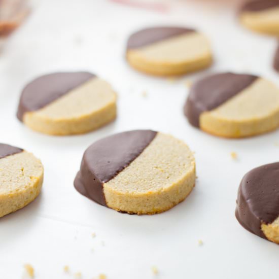 Chocolate Dipped Keto Shortbreads