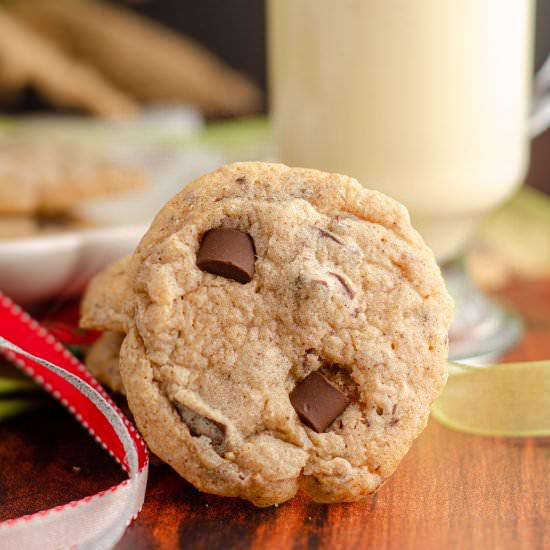 eggnog chocolate chunk cookies