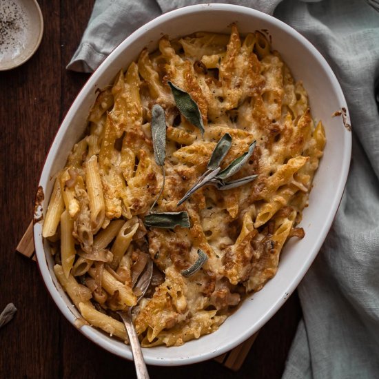 French Onion Pasta Bake