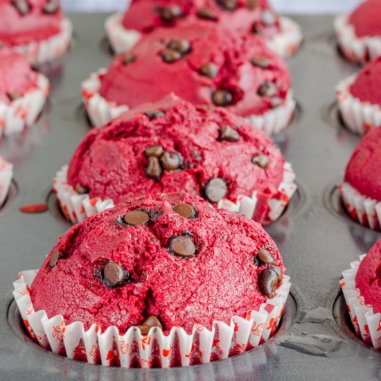 Red Velvet Muffins with Choco-Chips