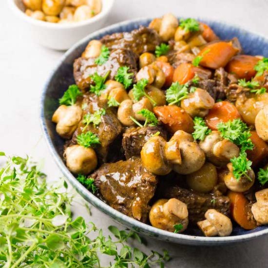 Easy beef bourguignon