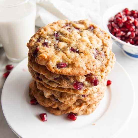 Browned Butter Pomegranate Cookies