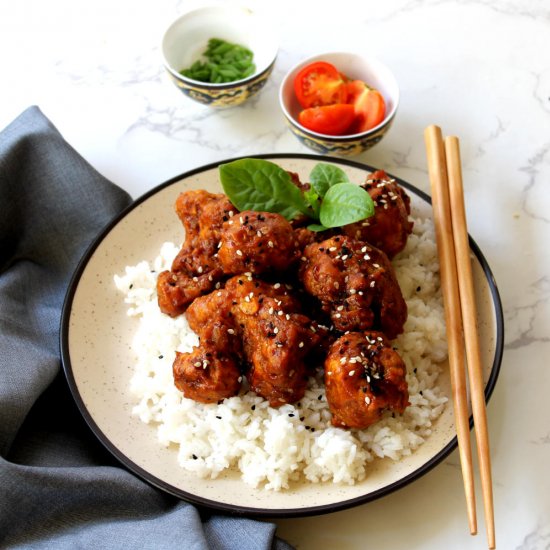 Best Sticky Sesame Cauliflower