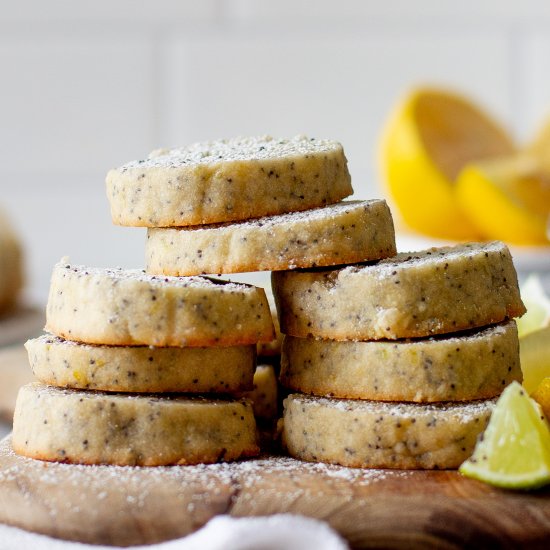 Lemon Poppy Seed Shortbread Cookies