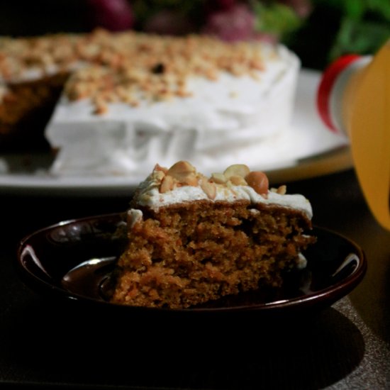 Eggless carrot cake recipe