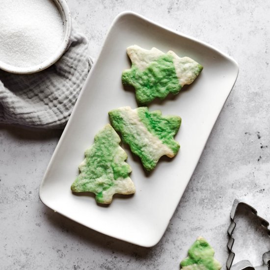 Tie Dye Christmas Tree Cookies