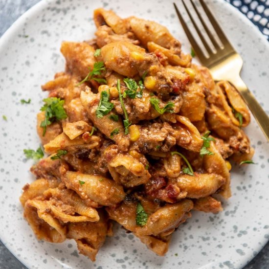 Slow Cooker Taco Pasta