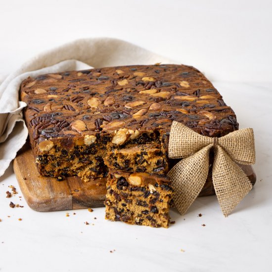 Upside Down Christmas Fruit Cake