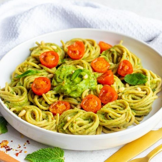 Pea Pesto Spaghetti