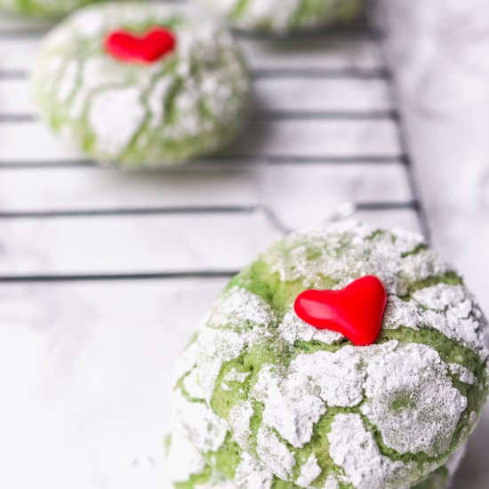 Grinch Crinkle Cookies