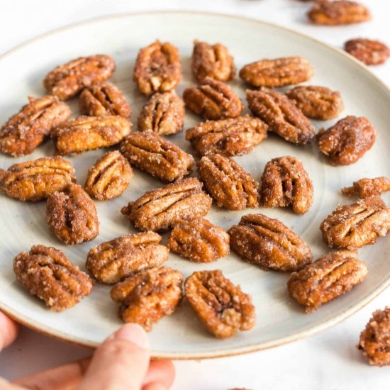 Easy Candied Pecans (GF, Vegan)