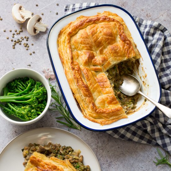 Vegan Puff Pastry Lentil Pie