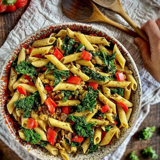 Vegan Penne Pasta with Kale