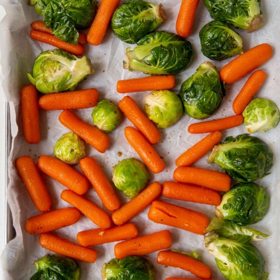 Roasted Carrots and Brussels Sprout