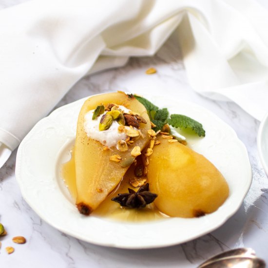 Vegan Poached Pears