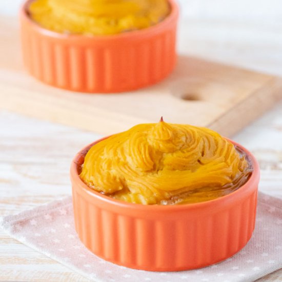 Lentil Pie with Potato Pumpkin Mash