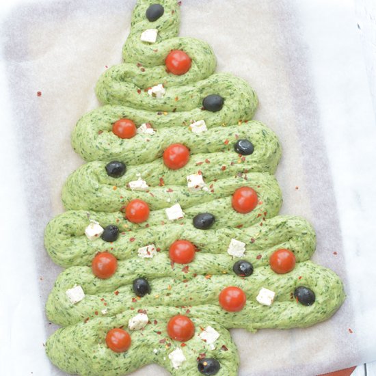 Natural green Christmas bread