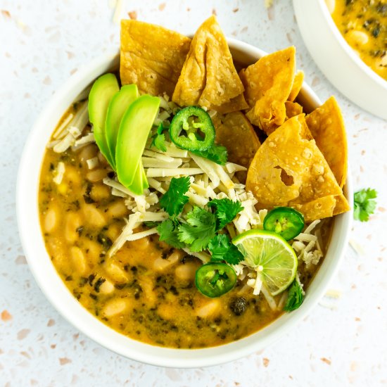 Vegan Slow Cooker White Bean Chili