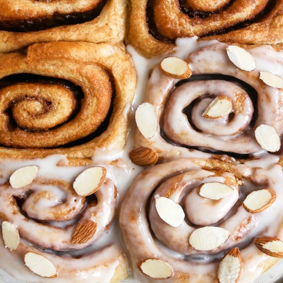 Triple Almond Cinnamon Rolls