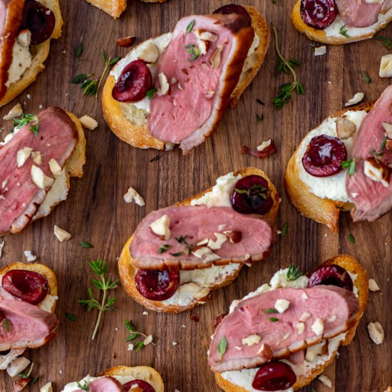 Duck crostini