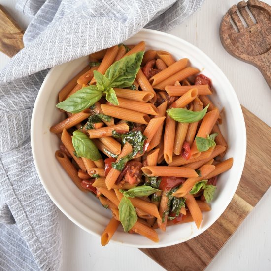 Balsamic Basil Lentil Pasta