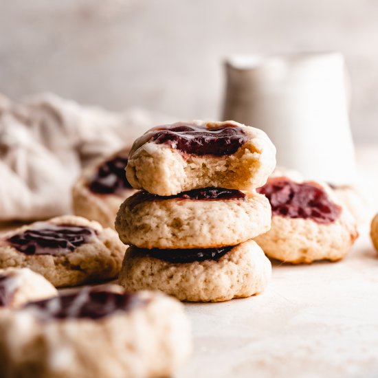 Vegan Raspberry Thumbprint Cookies