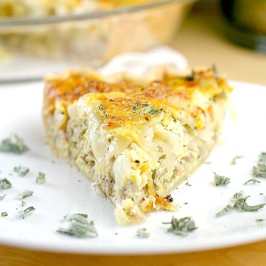 Caramelized Onion Sausage Quiche