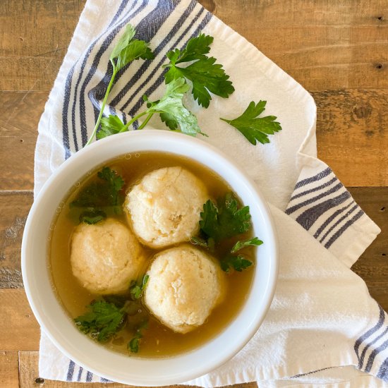 My traditional matzo ball soup