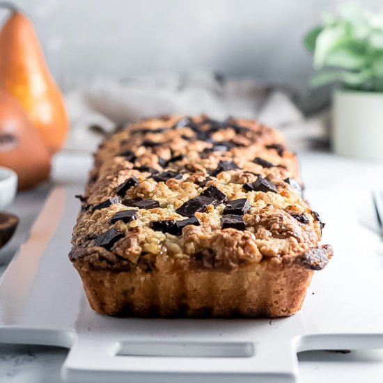 Pear Dark Chocolate Crumble Tart