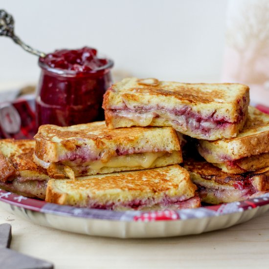 Mozzarella and cranberry sandwiches