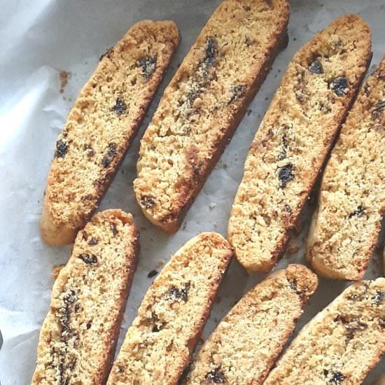 Peanut butter and prune biscotti