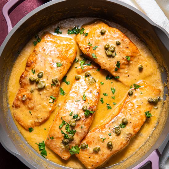 Creamy Salmon Piccata