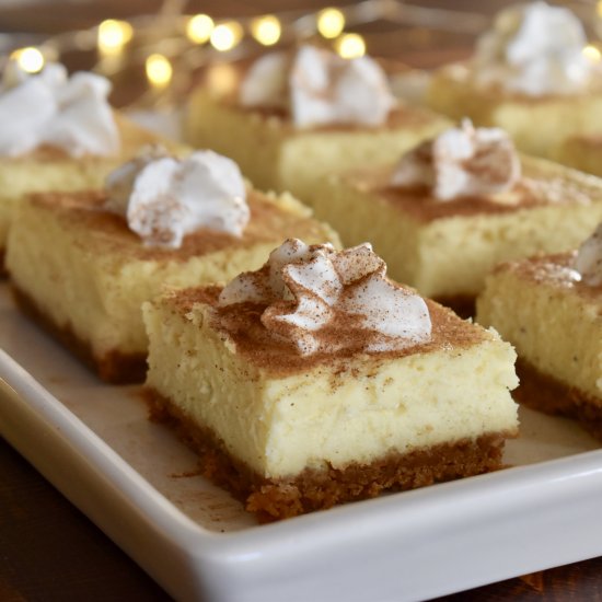 Eggnog Cheesecake Bars