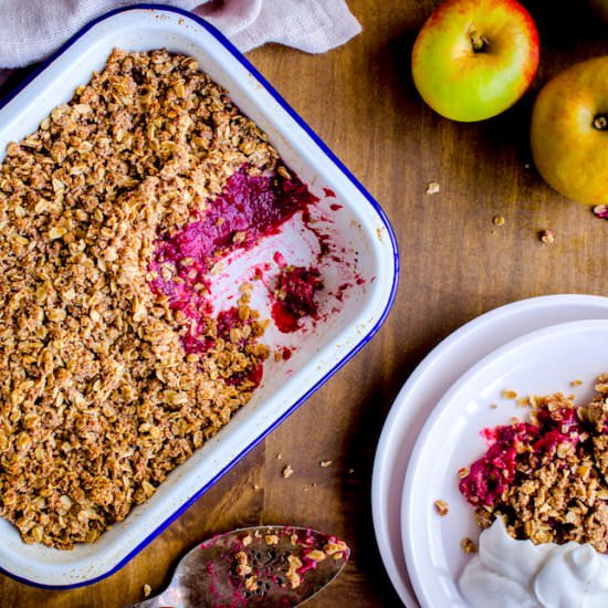 Apple & Blackberry Crumble