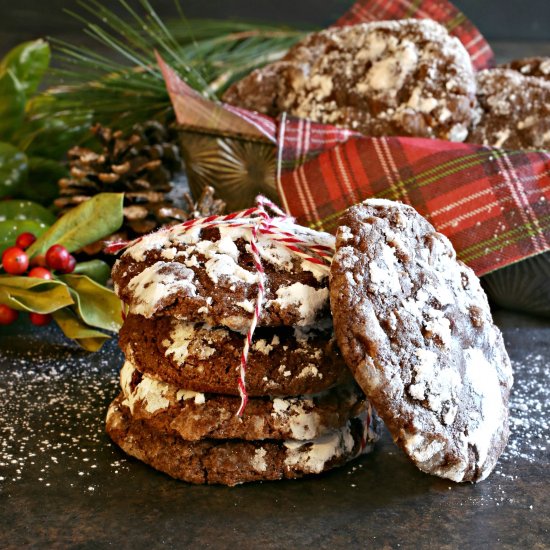 Chocolate PB Chip Crinkle Cookies