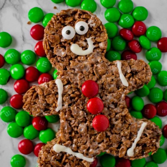 Gingerbreadman Rice Krispie Treats