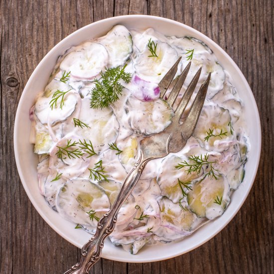 Creamy Cucumber Salad with Dill