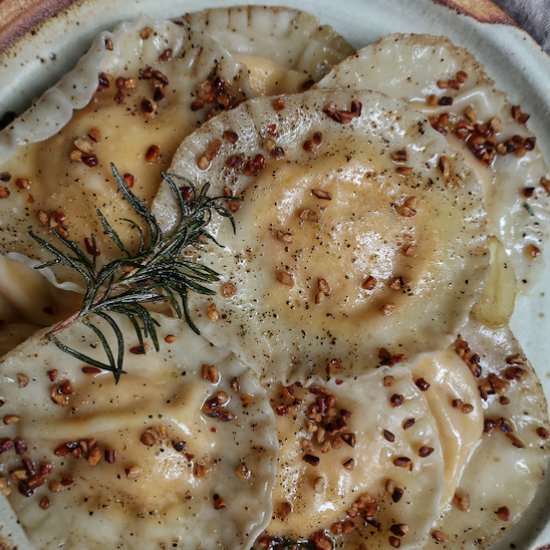 vegan butternut squash ravioli