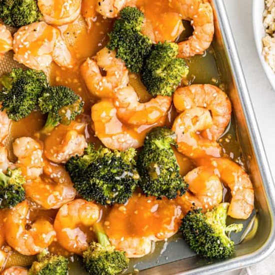 honey garlic shrimp and broccoli!