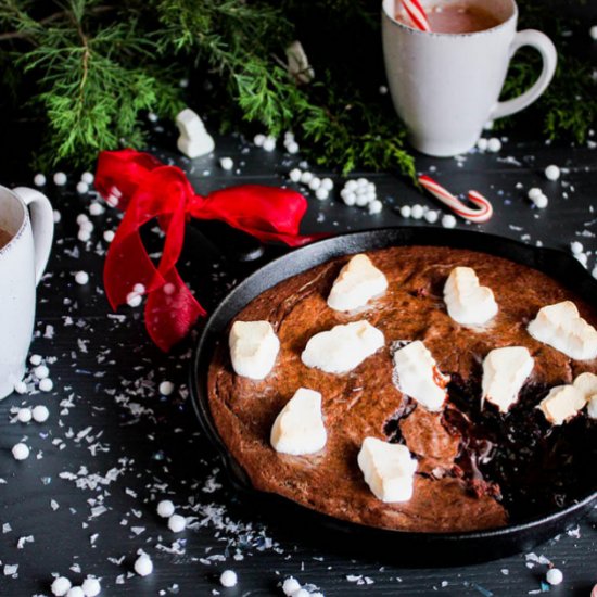 Hot Cocoa Brownie Skillet